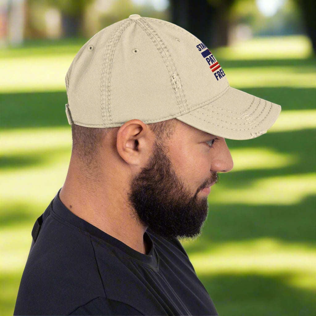 Stand For Freedom patriotic dad hat right side view - adjustable conservative cap